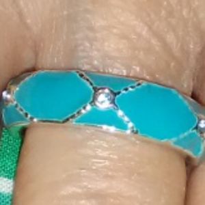 Blue Enameled Ring